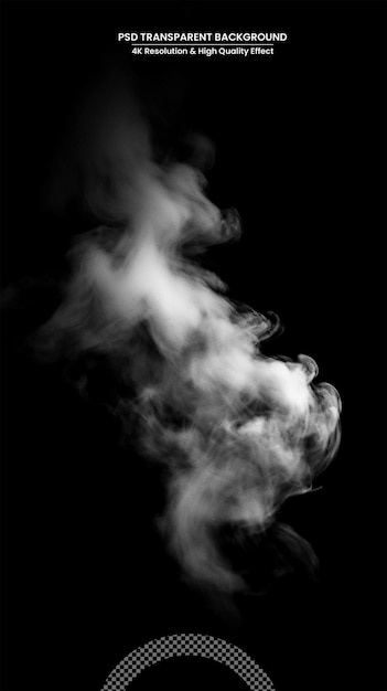 White fantasy smoke on black background