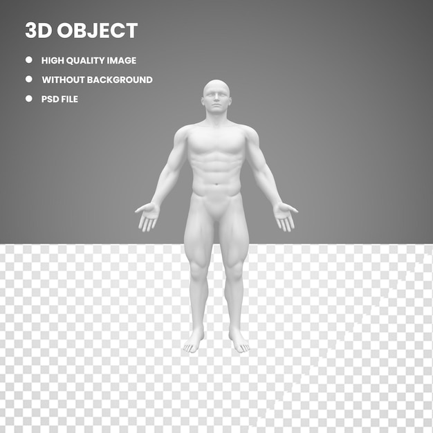 A white figure with the title 3d object on the top.