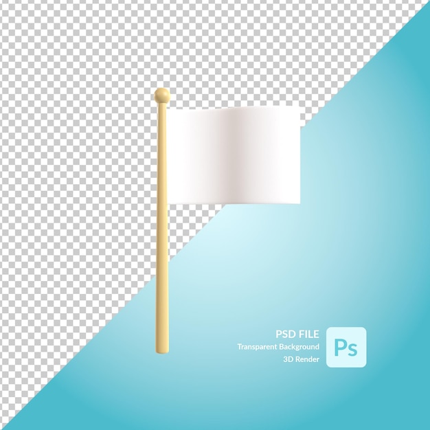 white flag 3d illustration rendering