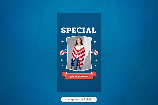 White Flat Design 4th of July Big Sale Instagram Story 02