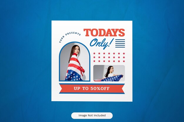 White Flat Design 4th of July Sale Today's Only Instagram Post 05