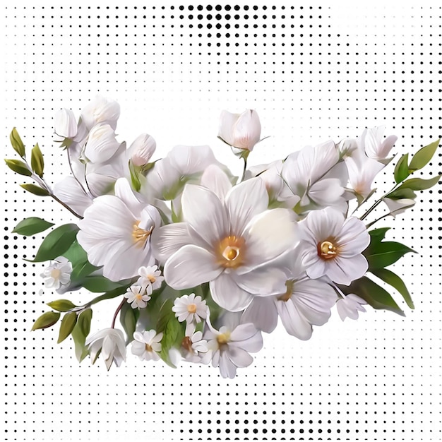 White Flower isolated on transparent background