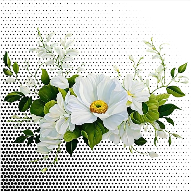 White Flower isolated on transparent background