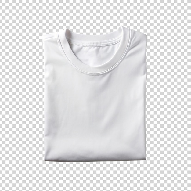 PSD white folded tshirt isolated on transparent background