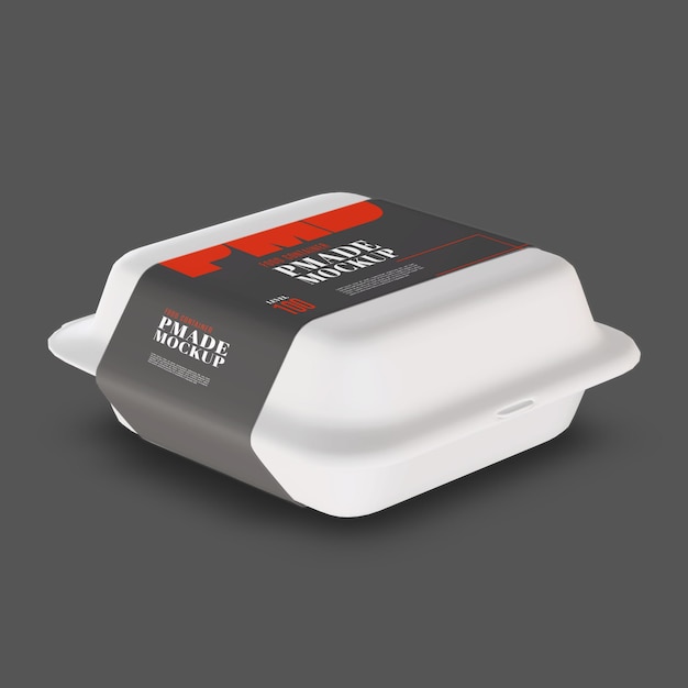 PSD a white and food box food container mockup