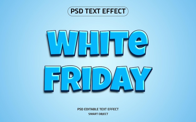 White friday 3d editable blue text effect style