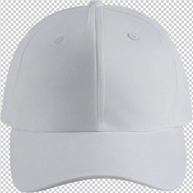 PSD white front cap pic isolated on transparent background