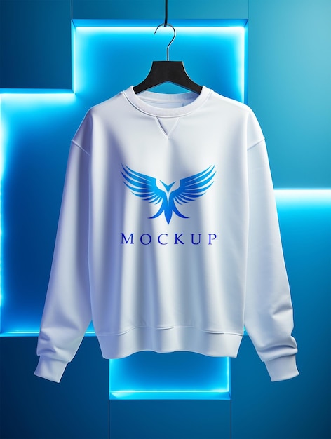 PSD white full sleeve sweatshirt mockup