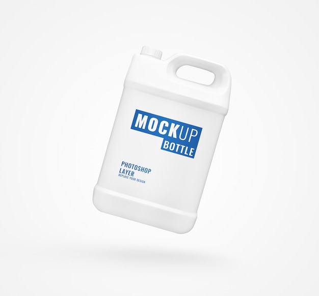 White gallon bottle advertising mockup