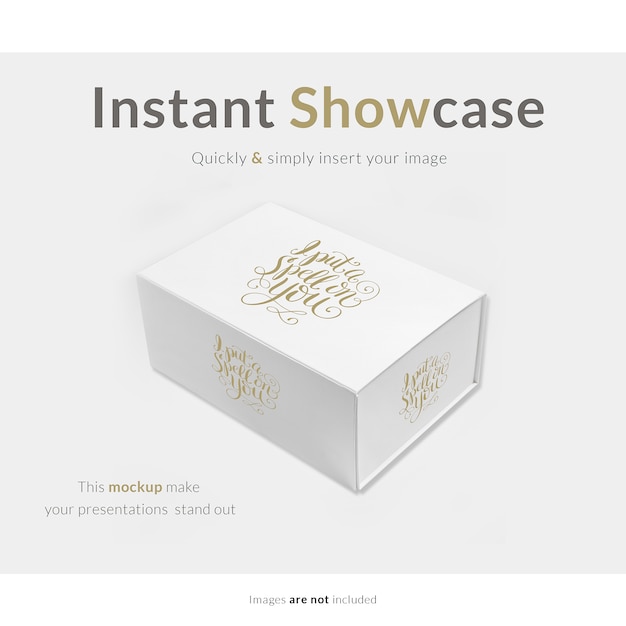 PSD white gift box mock up