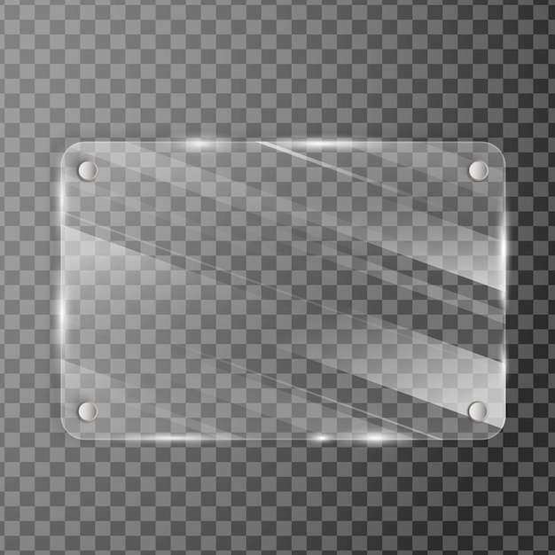 white glass texture frame with transparent background