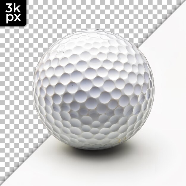 PSD a white golf ball with a black and white background