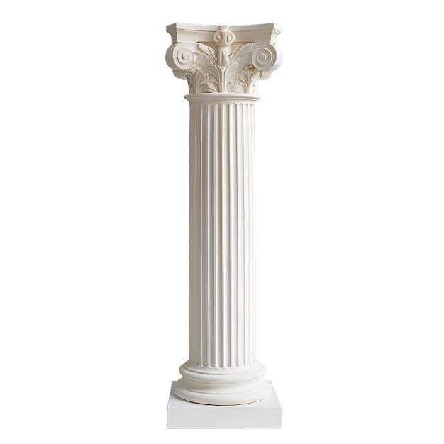 White Greek column pilaster with transparent background