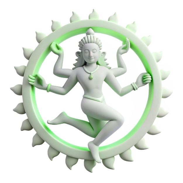 PSD a white and green sun ring with a woman on it