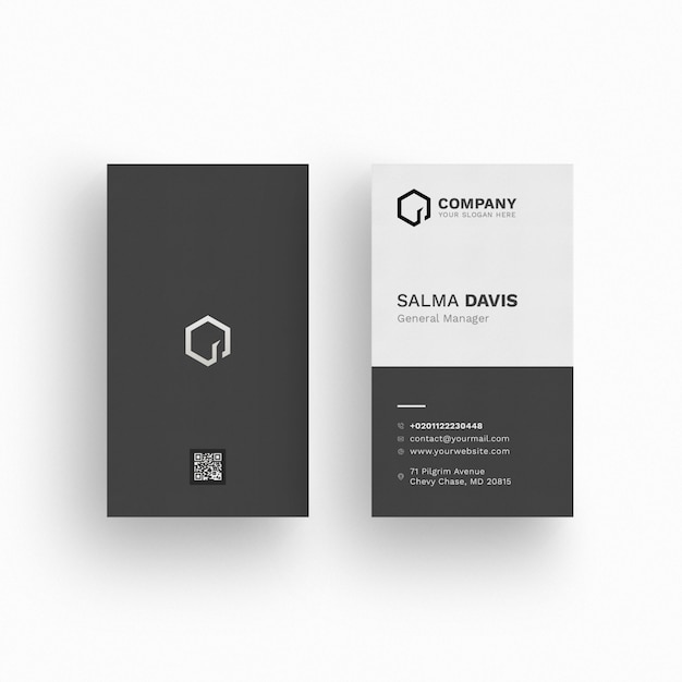 White and grey business card mockup