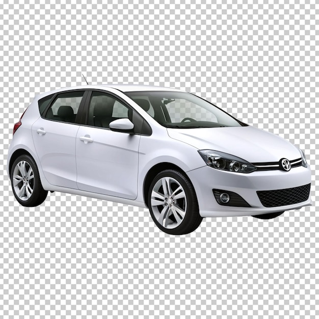 white hatchback car isolated on white vector