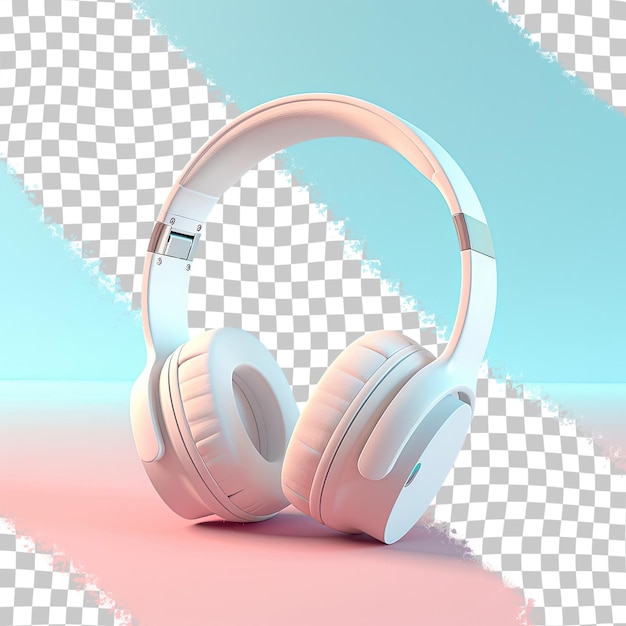 White headphones on a transparent background