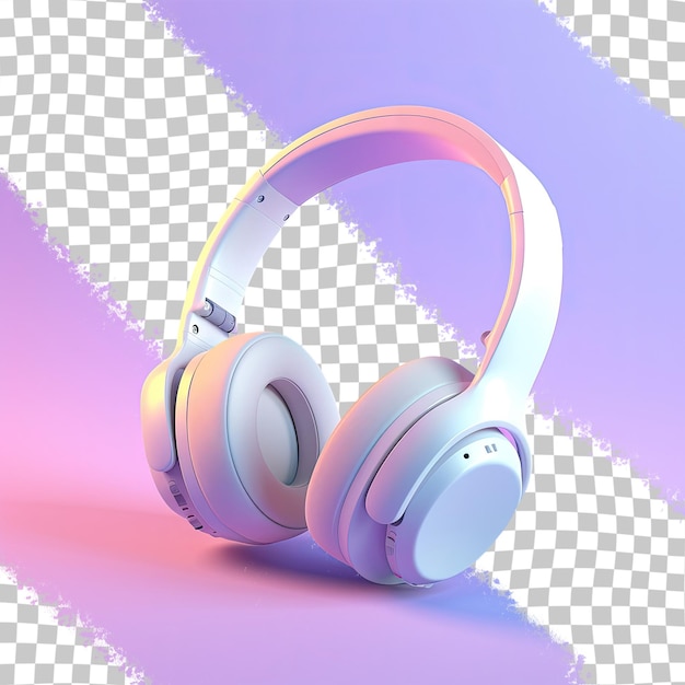 White headphones on a transparent background