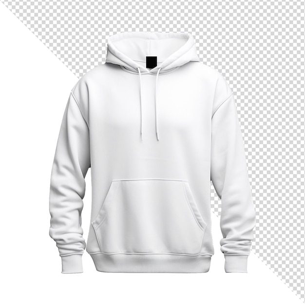 PSD white hoodie isolated on transparent background