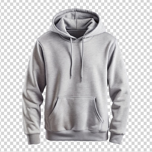 A white hoodie with a hood on transparent background