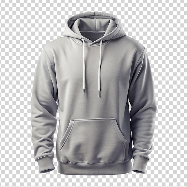 A white hoodie with a hood on transparent background