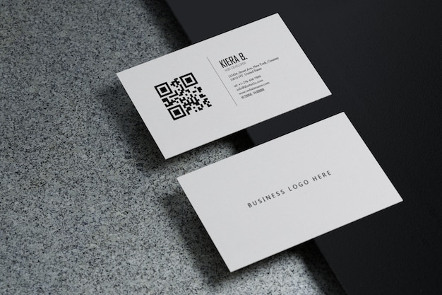 White horizontal business card paper mockup template with blank space cover