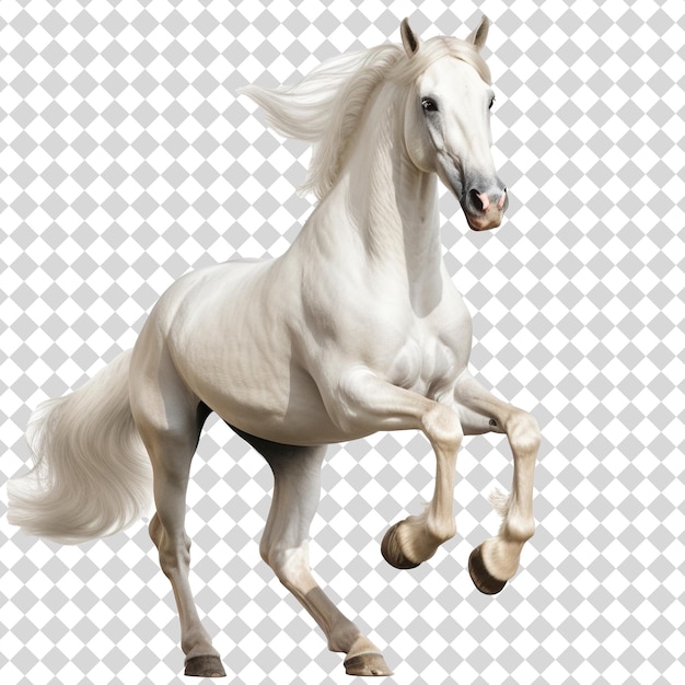 A white horse Isolated on transparent background PSD file