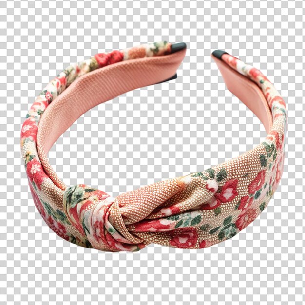 PSD a white lace headband with pink and white flowers on it on transparent background