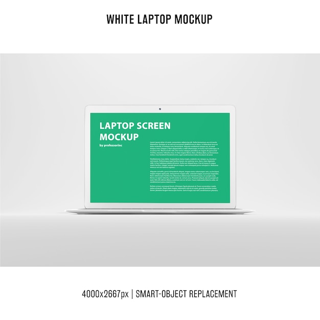 PSD white laptop mockup