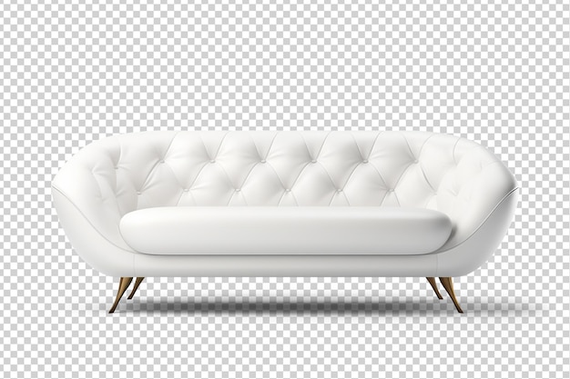 PSD white leather sofa