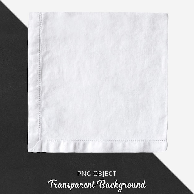 White linen handkerchief on transparent background