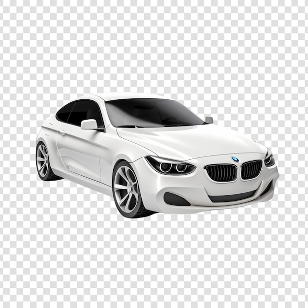 White luxury car on a transparent background