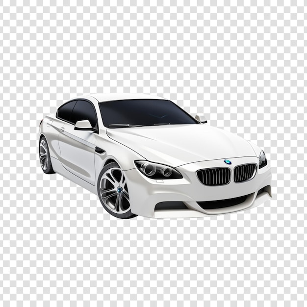 White luxury car on a transparent background