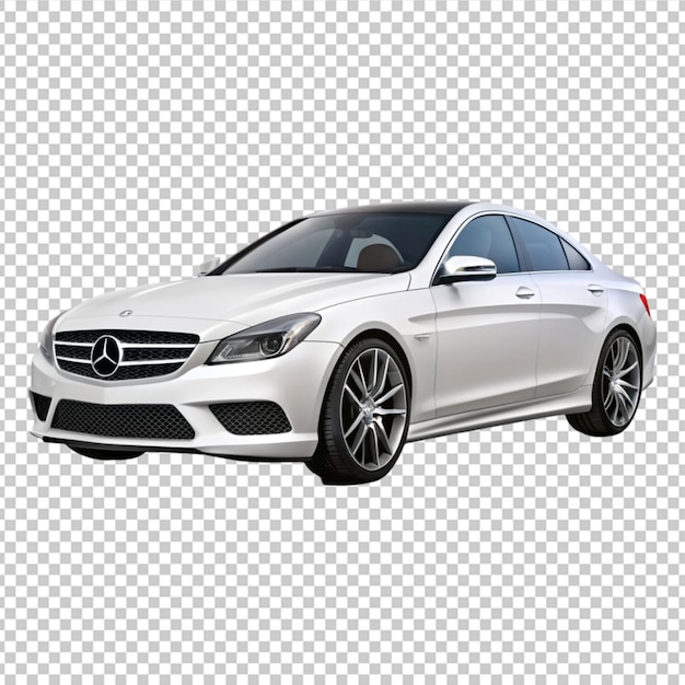 white luxury car on a transparent background