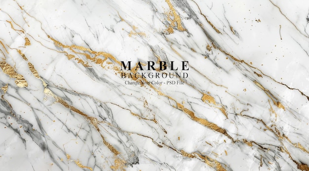 PSD a white marble with gold accents and a white background