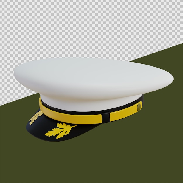 White Military Cap 3D Military Illustrations