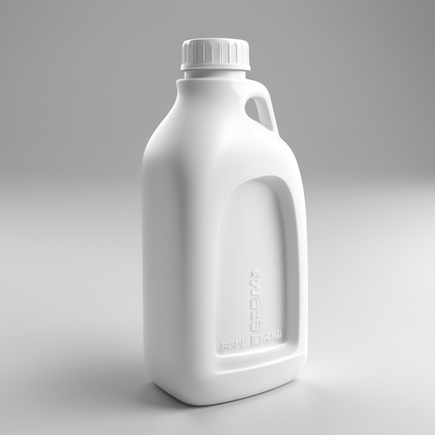 a white milk bottle with the word milk on the side