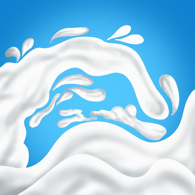 PSD white milk liquid splash hand drawn background