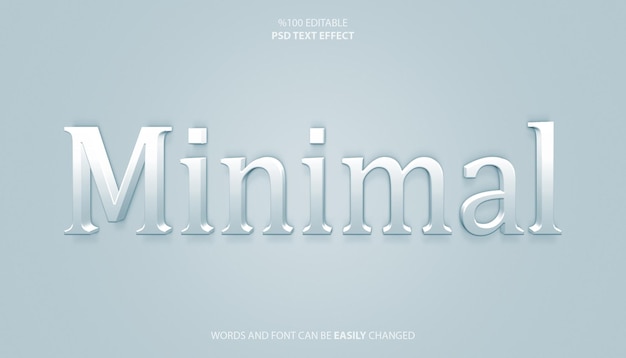 White minimal design editable text effect photoshop file psd file