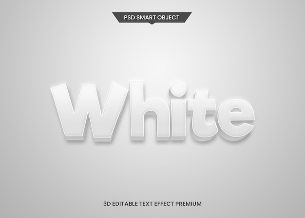 white minimalist 3d editable text style effect