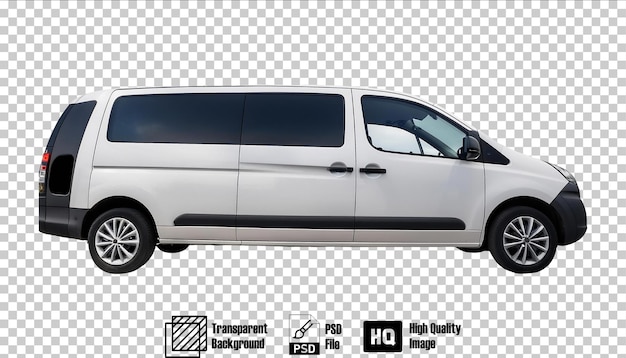 White Minivan isolated on transparent background