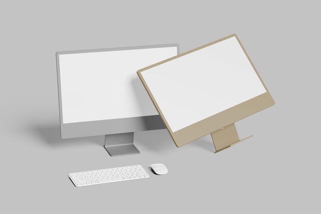 a white monitor with a white box on the top of it