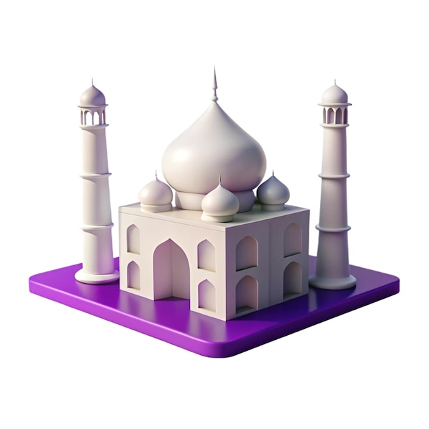 PSD a white mosque with a blue base and a white mosque on top