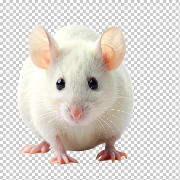 White mouse isolated on transparent background