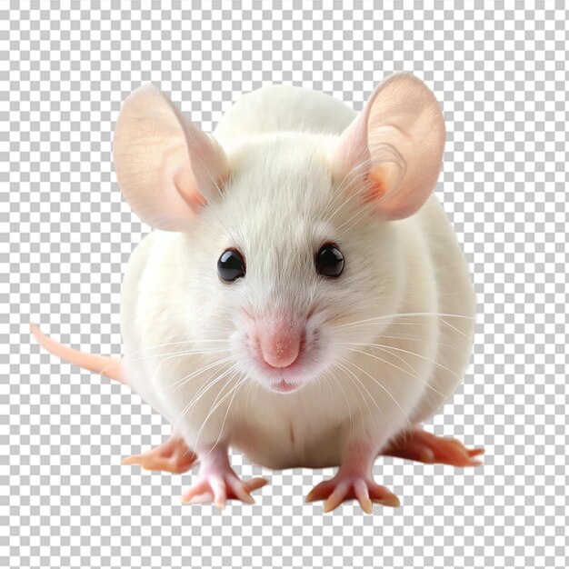 PSD white mouse isolated on transparent background