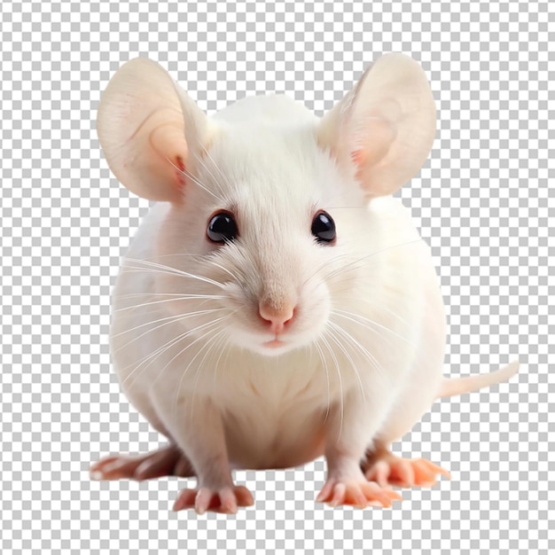 White mouse isolated on transparent background