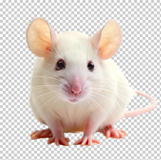 PSD white mouse isolated on transparent background