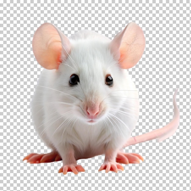 White mouse isolated on transparent background