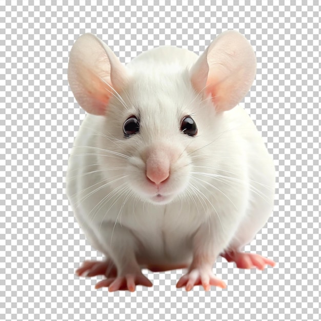 PSD white mouse isolated on transparent background