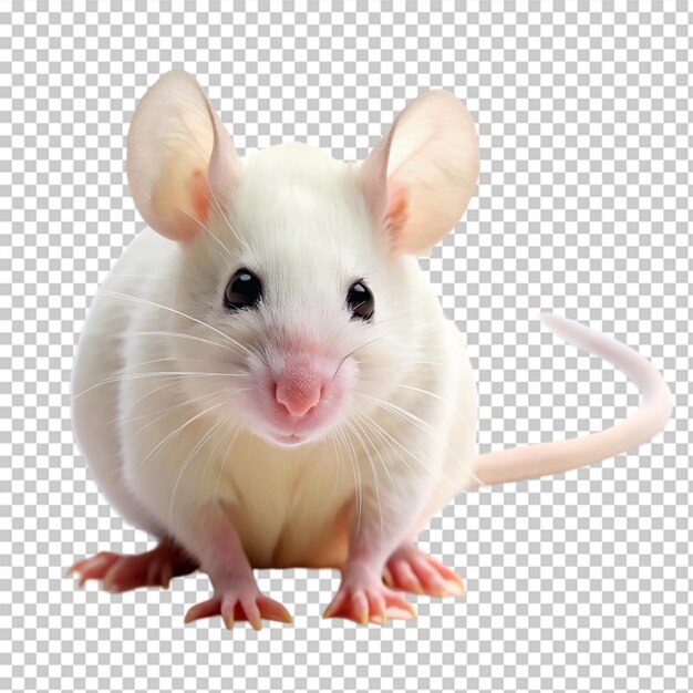 PSD white mouse isolated on transparent background